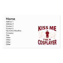 Kiss Me I'm A Cosplayer Business Card Templates