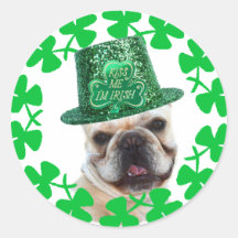 Kiss me I'm Irish French Bulldog stickers