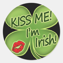 Kiss Me I'm Irish Round Sticker