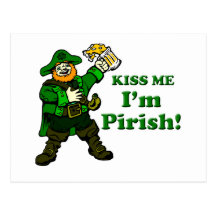 Kiss me, I'm Pirish Post Cards