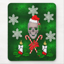 Kiss The Santa Skull Mousemat