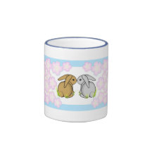Kissing Bunnies - Brown & Grey Mug