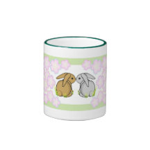 Kissing Bunnies - Brown & Grey Mug