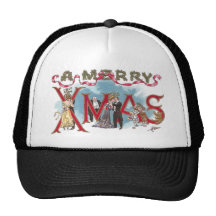 Kissing Couples Vintage XMAS Hat