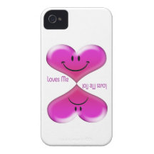 Kissing Hearts, Loves Me, Loves Me Not iPhone 4 Case