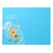 Kissy Bubble Mermaid Personalised Notepad