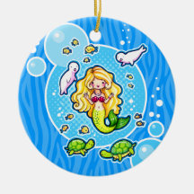 Kissy Bubble Personalised Mermaid Ornament