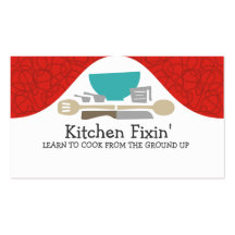 Kitchen utensils cooking class business cards