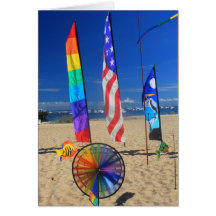 Kites on Cape Cod Beach Cards