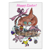 Kitten in the Easter Basket Cards