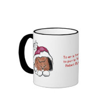 Kitten's Christmas candy cane and nap Coffee Mugs
