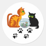 Kitties At Play Round Sticker