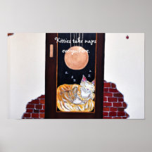 Kitties take naps everywhere poster