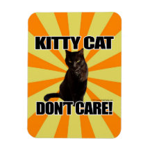 Kitty Cat Don't Care Rectangle Magnets