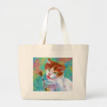 Kitty Getting My Paintbrush Tote Bags