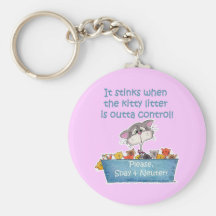 Kitty Litter Stinks Key Chains