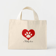 Kitty love canvas bag