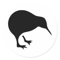 Kiwi All blacks and All Whites New Zealand gear Round Stickers