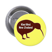 Kiwi Bird, New Zealand Button