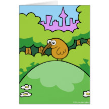 Kiwi on a hill greeting card