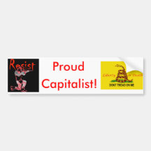 knee copy, treadonme copy, Proud, Capitalist! Bumper Stickers
