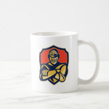 knight crossed arms front retro mugs