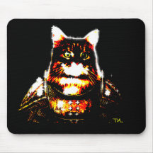 knight kitty cat mouse pad