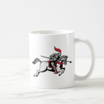knight rider riding horse retro coffee mugs