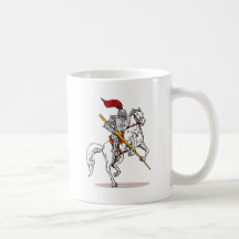 knight rider riding horse retro mug