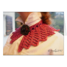 Knitted Lace Collar Pattern Card