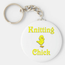 Knitting Chick Key Chain