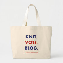 Knitting Liberally - Knit. Vote. Blog. Tote Bag