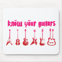 Know Your Guitar - Emo Alternative Grunge Rock Mouse Pads
