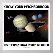 Know Your Neighbourhood It's The Only Solar System Poster