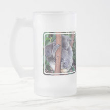 Koala Bear Family Frosted Beer Mug