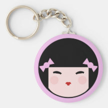 Kokeshi Doll Face Keychain