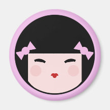 Kokeshi Doll Face Magnet