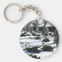 Korean War Veterans Memorial snow Key Chains