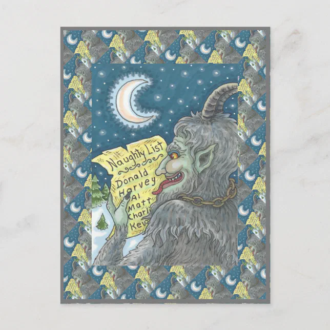 KRAMPUS NAUGHTY LIST SCARY CHRISTMAS STORY POSTCARD Zazzle Co Nz