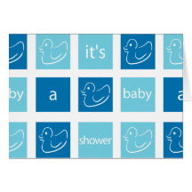 KRW Blue Blocks Custom Baby Shower Invitation Greeting Cards
