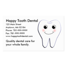 KRW Custom Happy Tooth Dental Appointment Business Card
