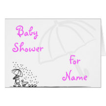 KRW Custom Little Ducks Pink Baby Shower Greeting Card