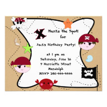 KRW Custom Pirate Birthday Party Custom Invite