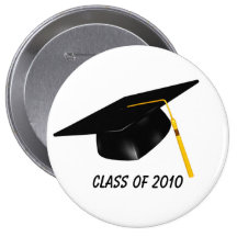 KRW Custom Text Black Graduation Cap Pin
