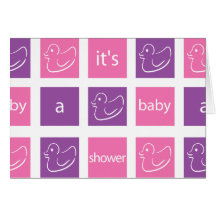 KRW Purple Blocks Custom Baby Shower Invitation Cards