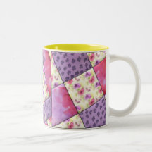 KRW Purple Floral Quilt Mug