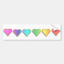 KRW Rainbow Hearts Bumper Sticker