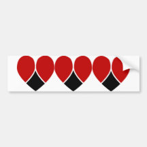 KRW Stylised Hearts Bumper Sticker