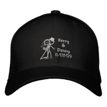 KRW Toon Bride and Groom Custom Name Embroidered Baseball Caps