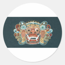 kumbakarna mask round sticker